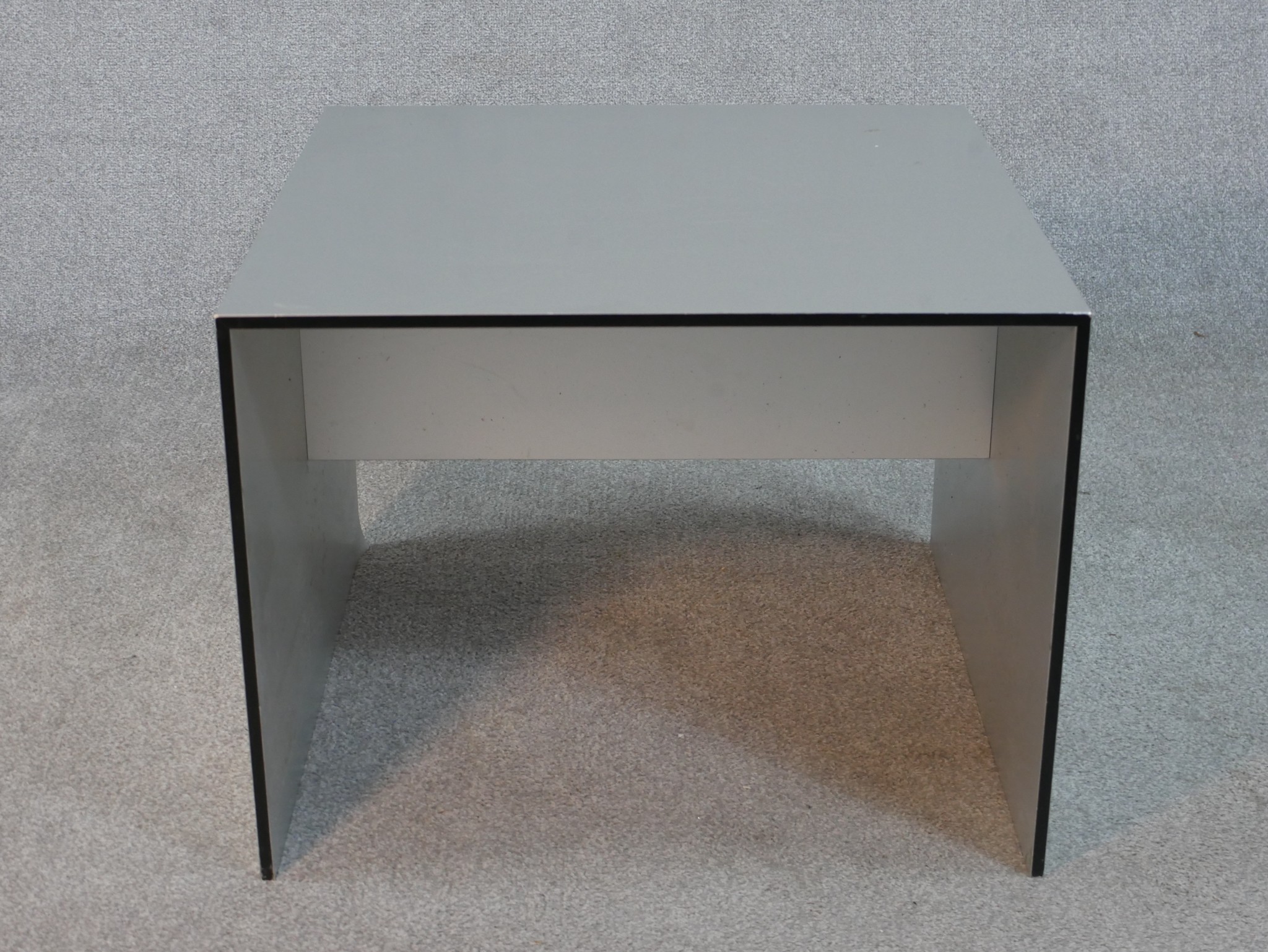 A B&B Italia coffee table in aluminium wrapped plywood. H.45 W.59 D.59cm