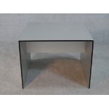 A B&B Italia coffee table in aluminium wrapped plywood. H.45 W.59 D.59cm