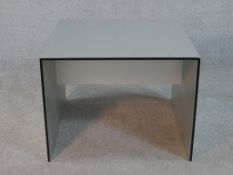 A B&B Italia coffee table in aluminium wrapped plywood. H.45 W.59 D.59cm