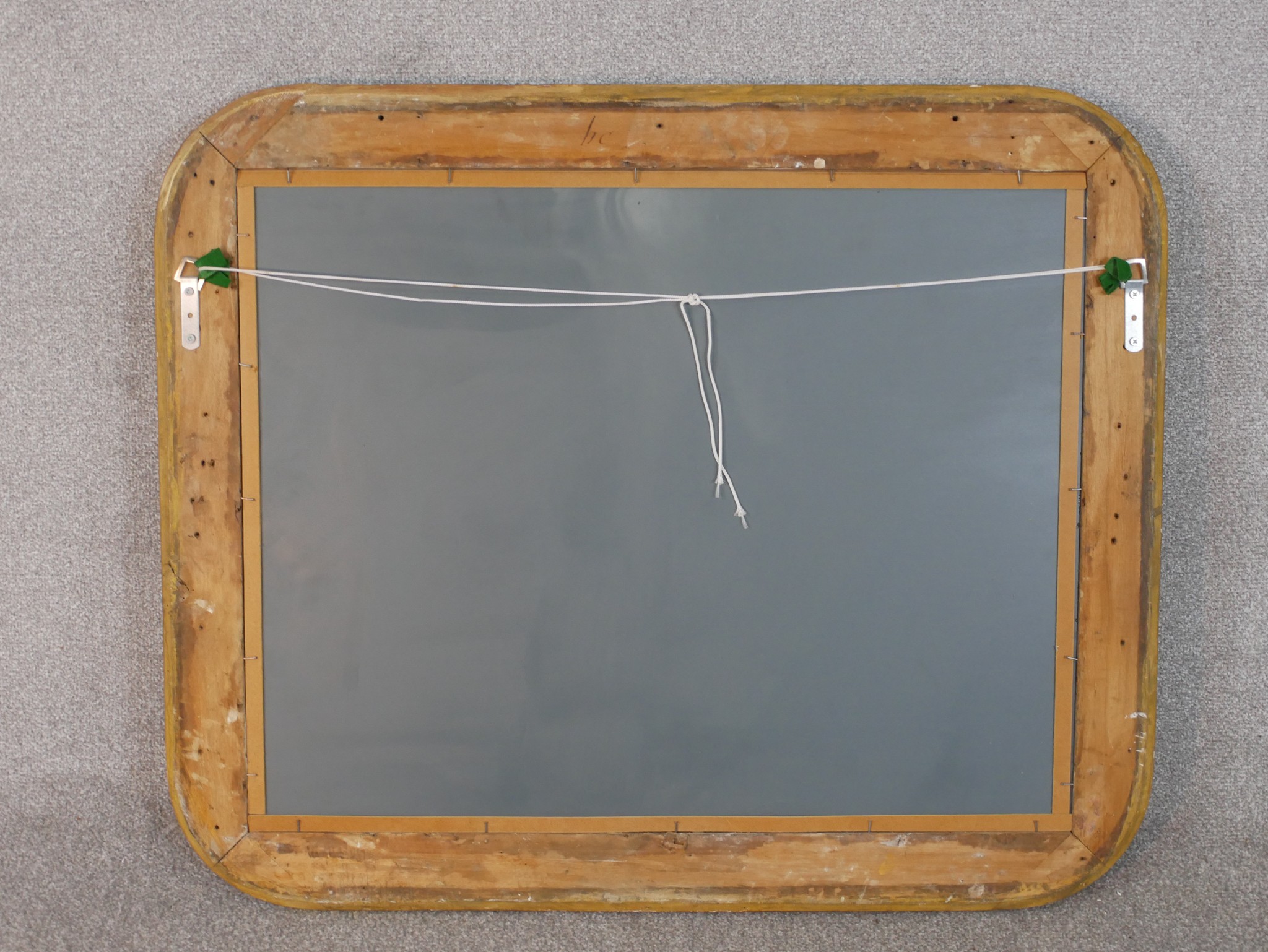 A 19th century gilt framed mirror, of rectangular form with rounded corners. H.77 W.93cm - Image 4 of 4