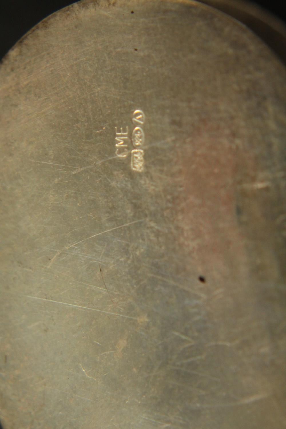 A collection of silver and silver plate, including a dressing table box, a silver engraved twin - Image 12 of 16