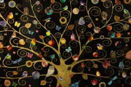 Kerry Darlington (b.1974), XL Tree of Life-Gold 2014, mixed media, signed and dated lower right,