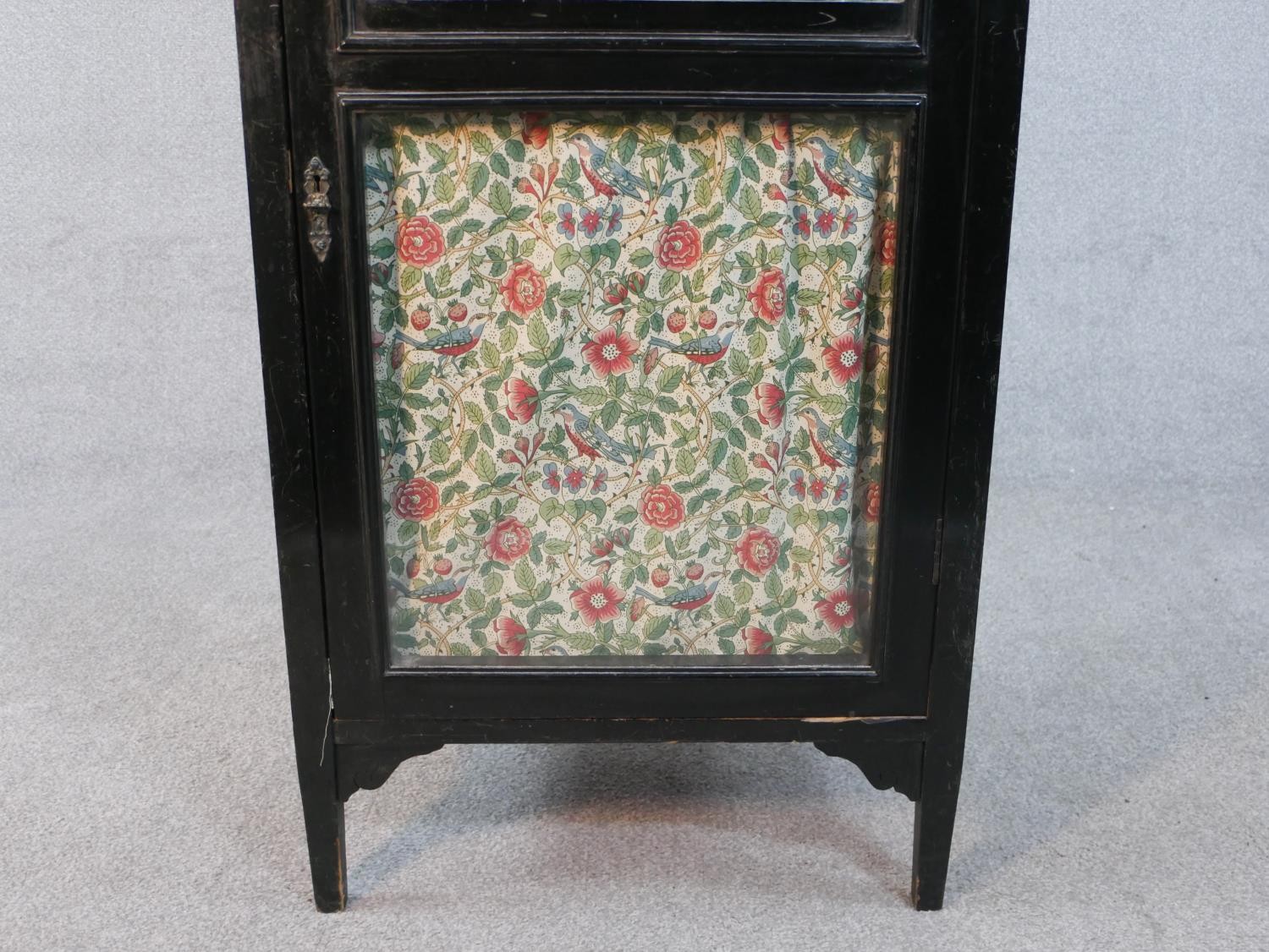 A late 19th century ebonised pier cabinet with mirrored back. H.45 W.55 D.58cm - Image 5 of 8