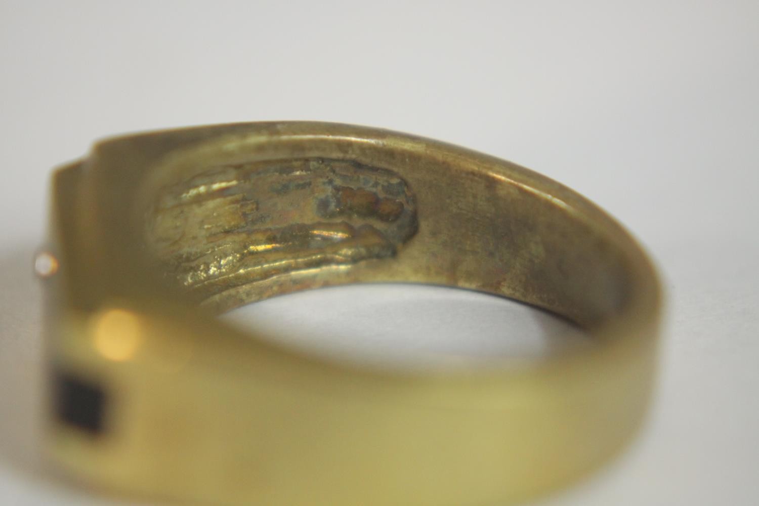 Two gold plated signet style rings along with a Victorian 18 carat yellow gold and old mine - Image 7 of 11