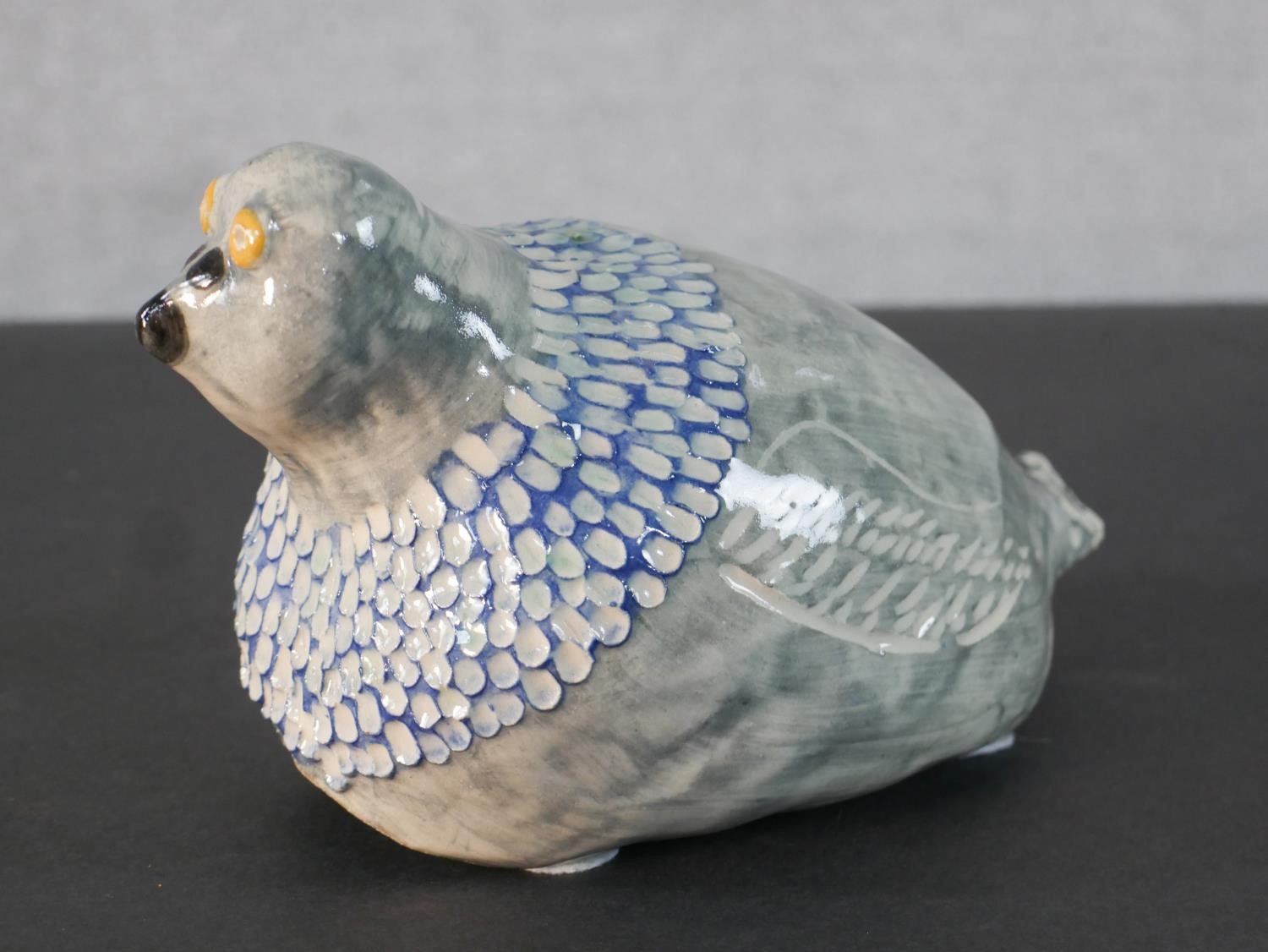 A limited edition glazed ceramic Portland Pigeon. A bespoke ceramic piece, created in - Image 2 of 4