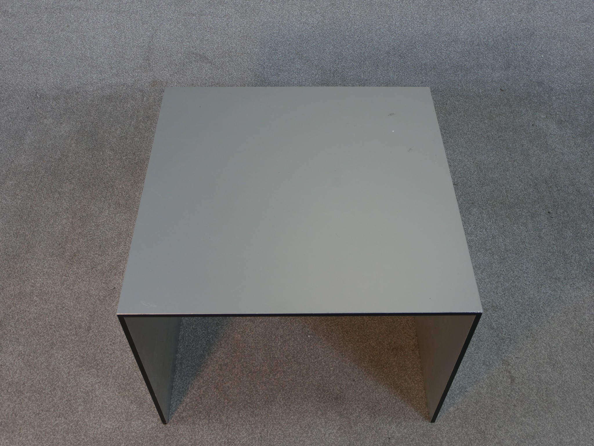 A B&B Italia coffee table in aluminium wrapped plywood. H.45 W.59 D.59cm - Image 2 of 4