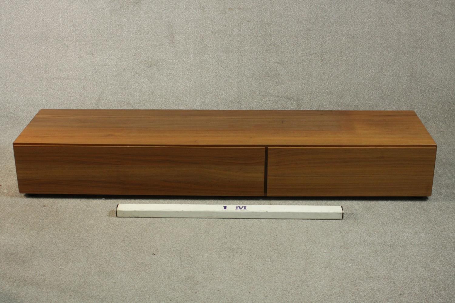 BoConcept, Denmark; a contemporary teak sideboard / media unit, with two fall fronts. H.27 W.192 D. - Image 2 of 9