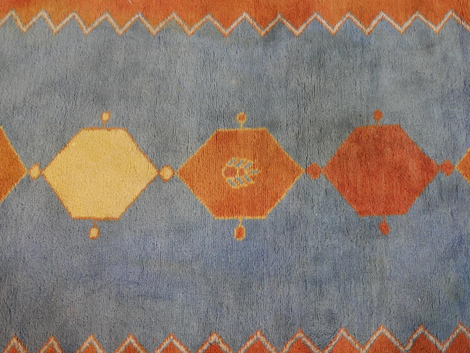 A blue ground hand made Persian Gabbeh rug. L.182 W.120cm - Image 4 of 8