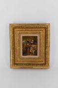 19th century English school, Martial Strains circa 1870, oil on board, Maples Fine Art label