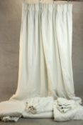 Two pairs of egg shell fully lined blackout curtains. L.250 W.250cm. (each)