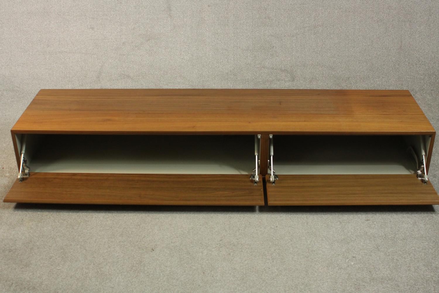 BoConcept, Denmark; a contemporary teak sideboard / media unit, with two fall fronts. H.27 W.192 D. - Image 3 of 9