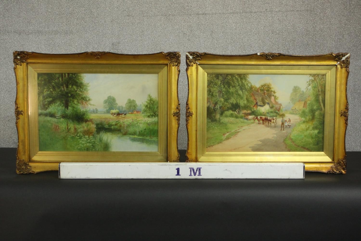 British mid 20th century school, two Rural Scenes, watercolours, bearing labels verso. H.51 W. - Image 2 of 12