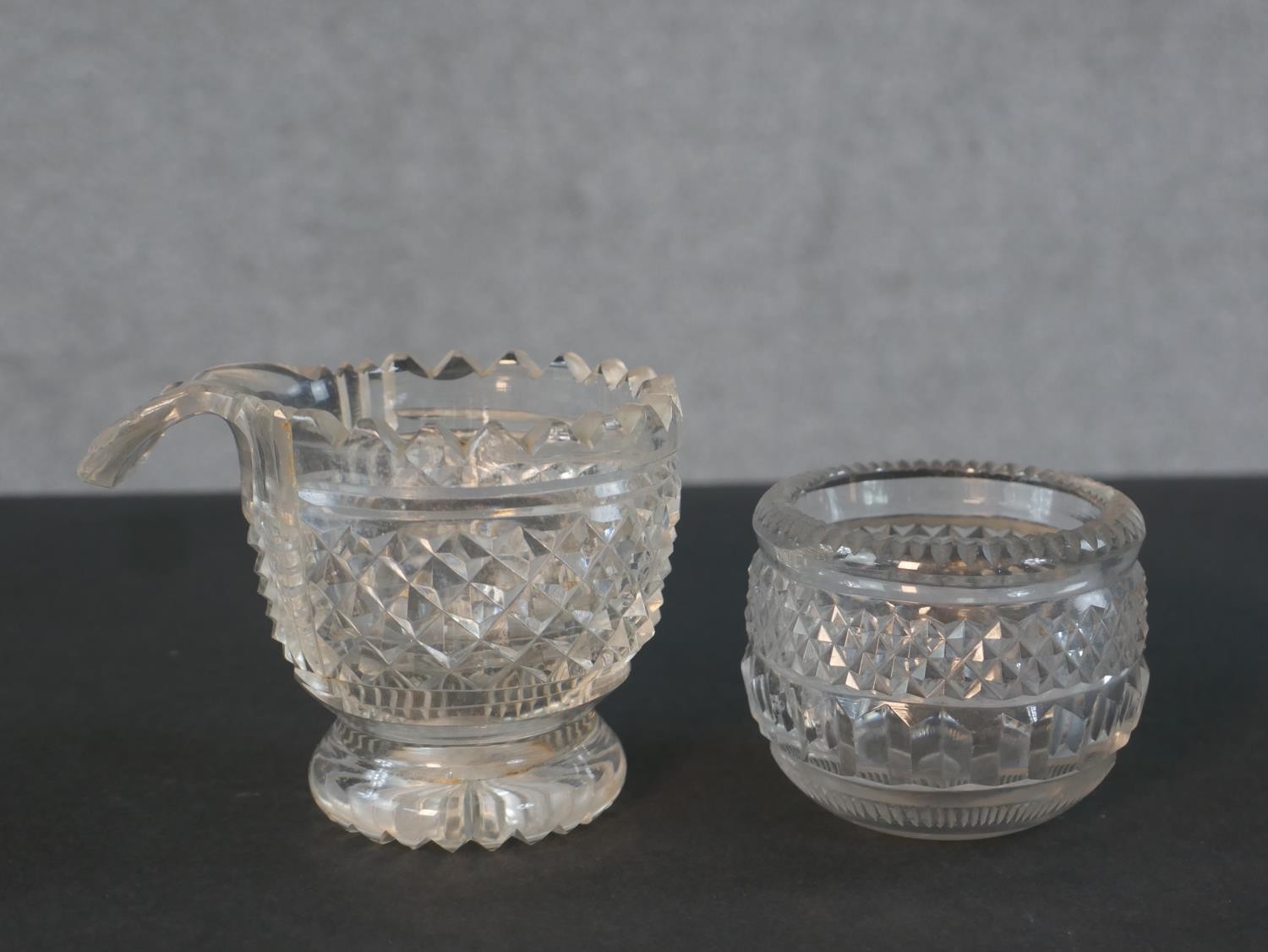 A collection of Georgian and early Victorian cut glass and crystal, including a petal faceted wine - Image 3 of 6