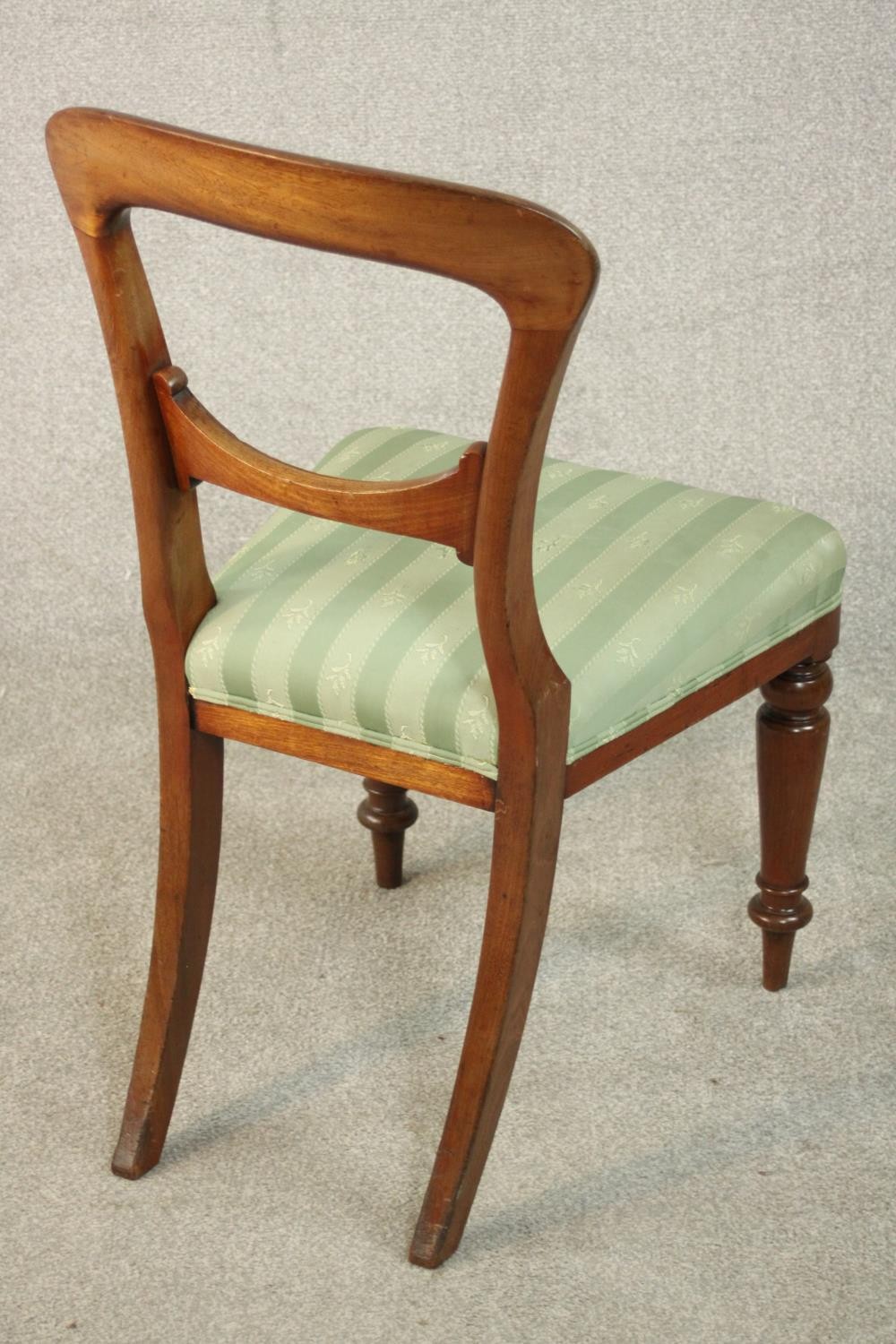 A harlequin set of eight Victorian walnut dining chairs, comprising a set of six side chairs and a - Image 5 of 10