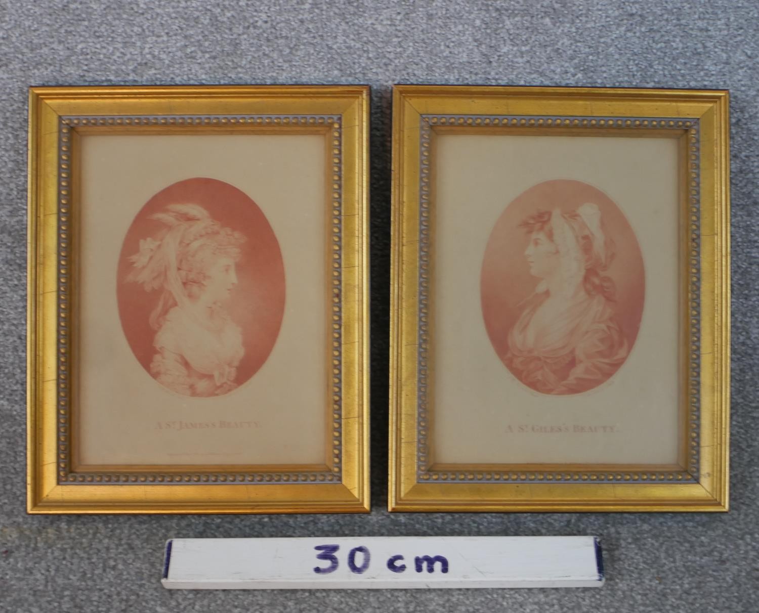 After Bartolozzi, a pair of gilt framed and glazed 19th century stipple point engravings, a St. - Image 2 of 6