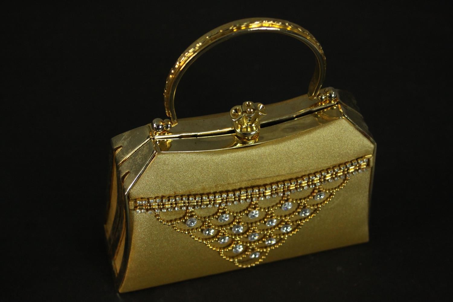 Two vintage clutch handbags, including an Indian gold brocade and glass cabochon detailed evening - Image 3 of 10