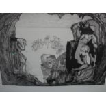 Jorge Castillo, Omaggio a Michelangelo, 1975 lithograph on paper, signed, edition 135/200. H.87 W.