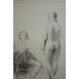 Giacomo Manzù (1908 - 1991), limited edition signed print, artist sketching a female nude, signed,