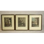 Three Cries of London prints, in verre eglomise frames. H.43 W.36cm. (each)