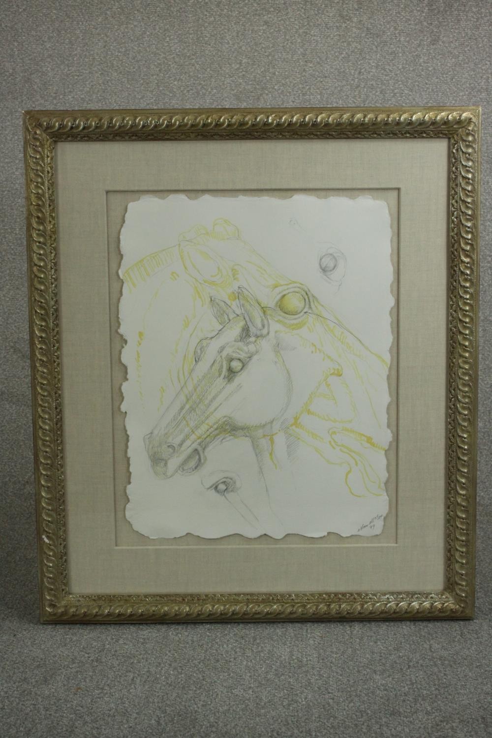 Ann McCoy (American b.1946), Equine Study 1999, pencil and watercolour on paper, signed and dated - Image 2 of 7