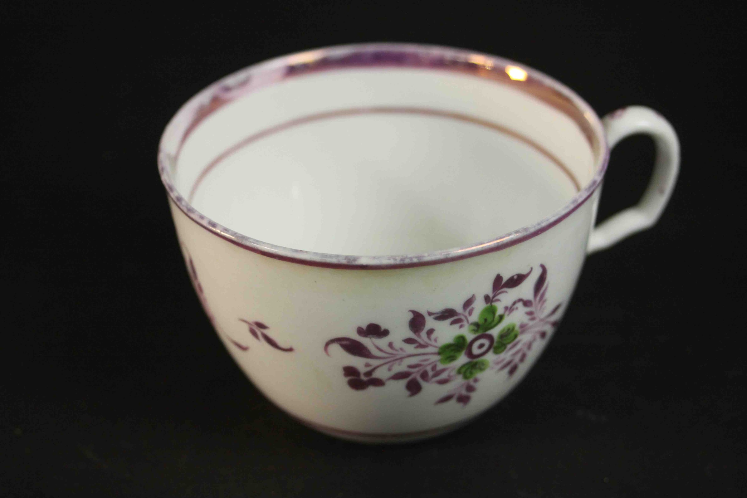 A 19th century floral design lustre ware part tea and coffee set along with two vintage blossom - Image 5 of 6