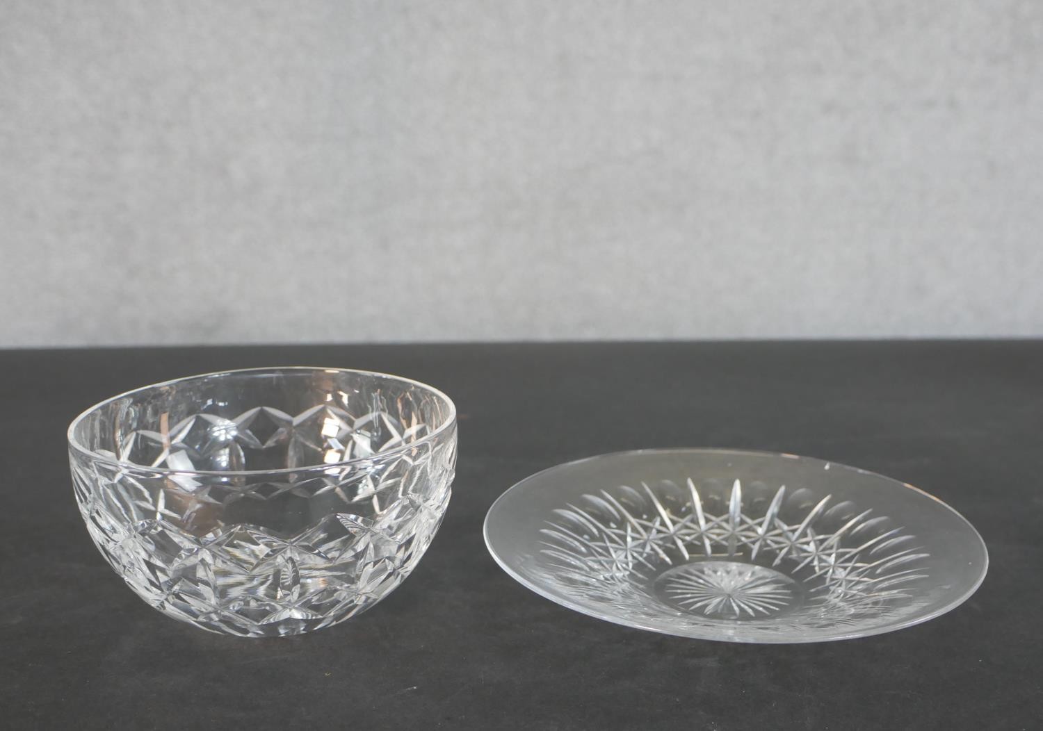 A collection of cut glass and crystal, including a set of five Webb Crystal dessert sets (bowl, - Image 5 of 11