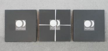 Isamu Noguchi, three new in box 20th century Washi paper globe light shades model (45A), printed