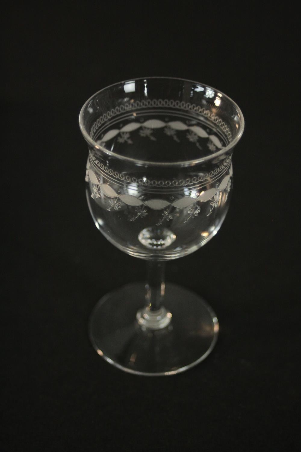 A collection of 19th and 20th century drinking glasses, including a set of six petal faceted - Image 5 of 9