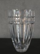 A large Quadrata Waterford Marquis crystal vase, etched mark to base. H.31 Diam.19cm