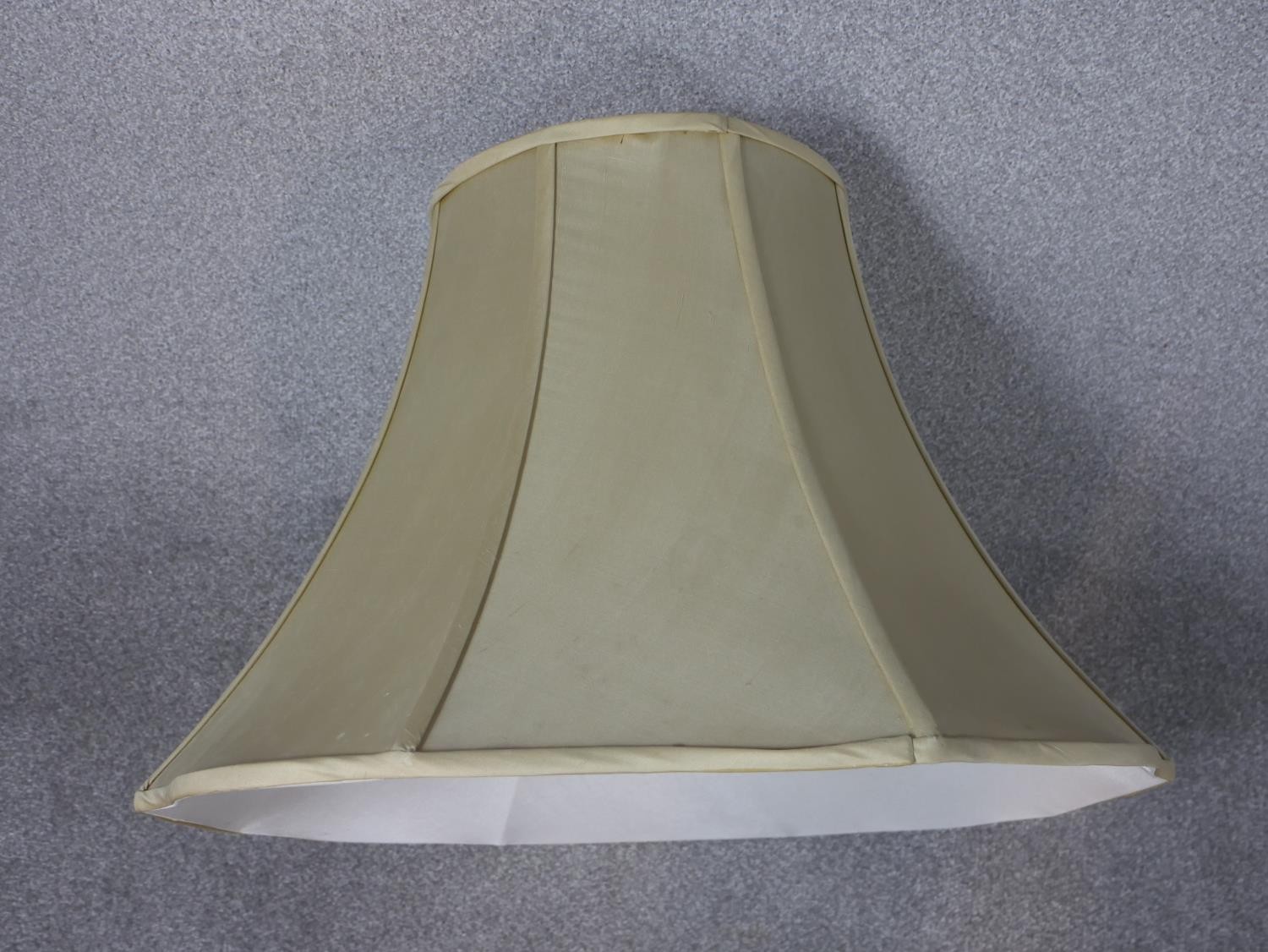 A 20th century turned brass standard lamp, on a circular base with a turned wood foot. H.164cm - Image 7 of 7