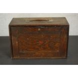 A late 19th/early 20th century Neslein oak engineer's travelling box, the side opening to become a