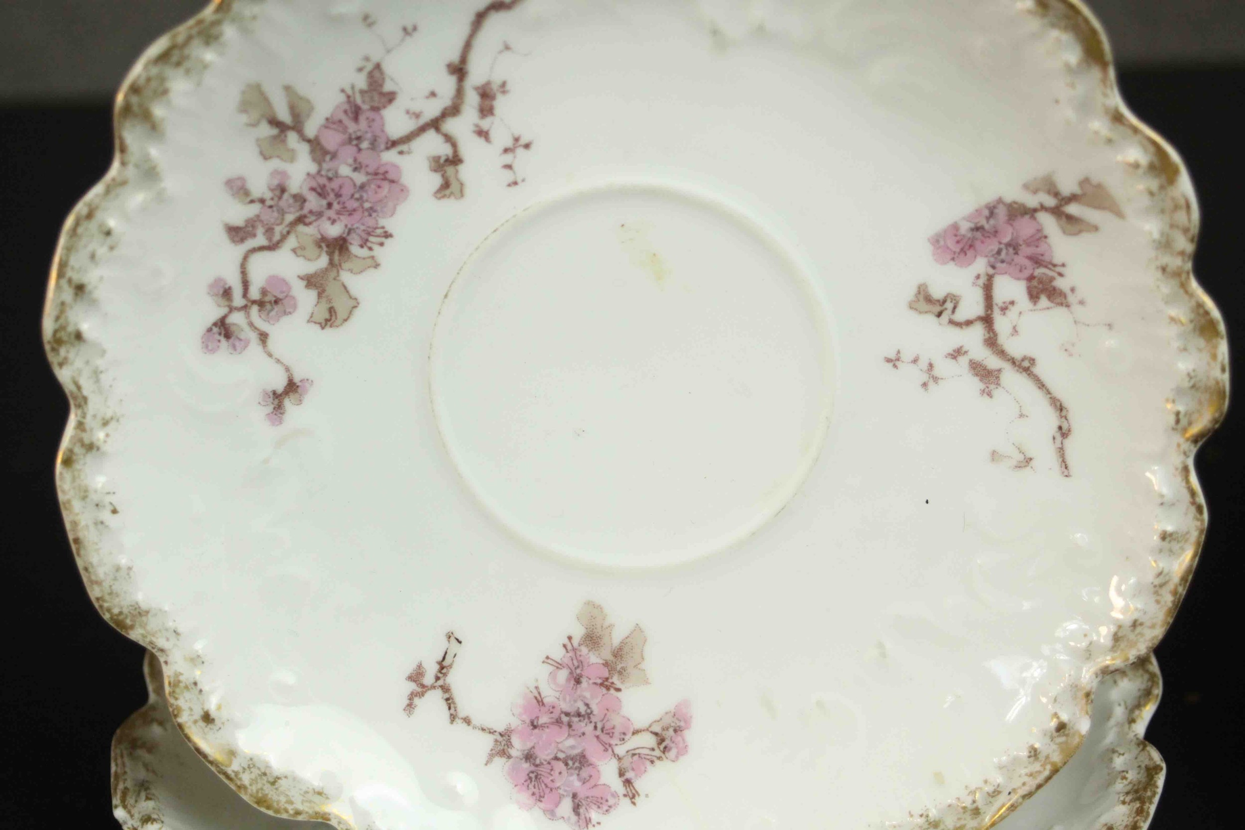 A 19th century floral design lustre ware part tea and coffee set along with two vintage blossom - Image 6 of 6