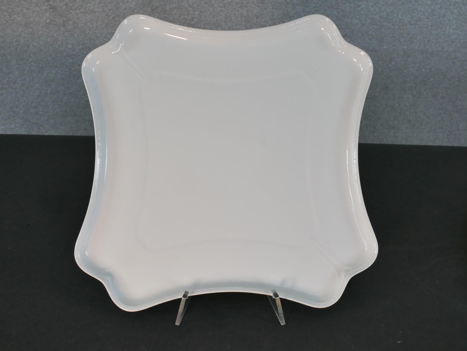 A Limoges porcelain cheese plate along with a glass cheese board with relief vine design. Diam. 36cm - Image 2 of 5