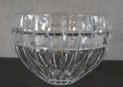 A large Quadrata Waterford Marquis crystal bowl, etched mark to base. H.18 Diam.24cm