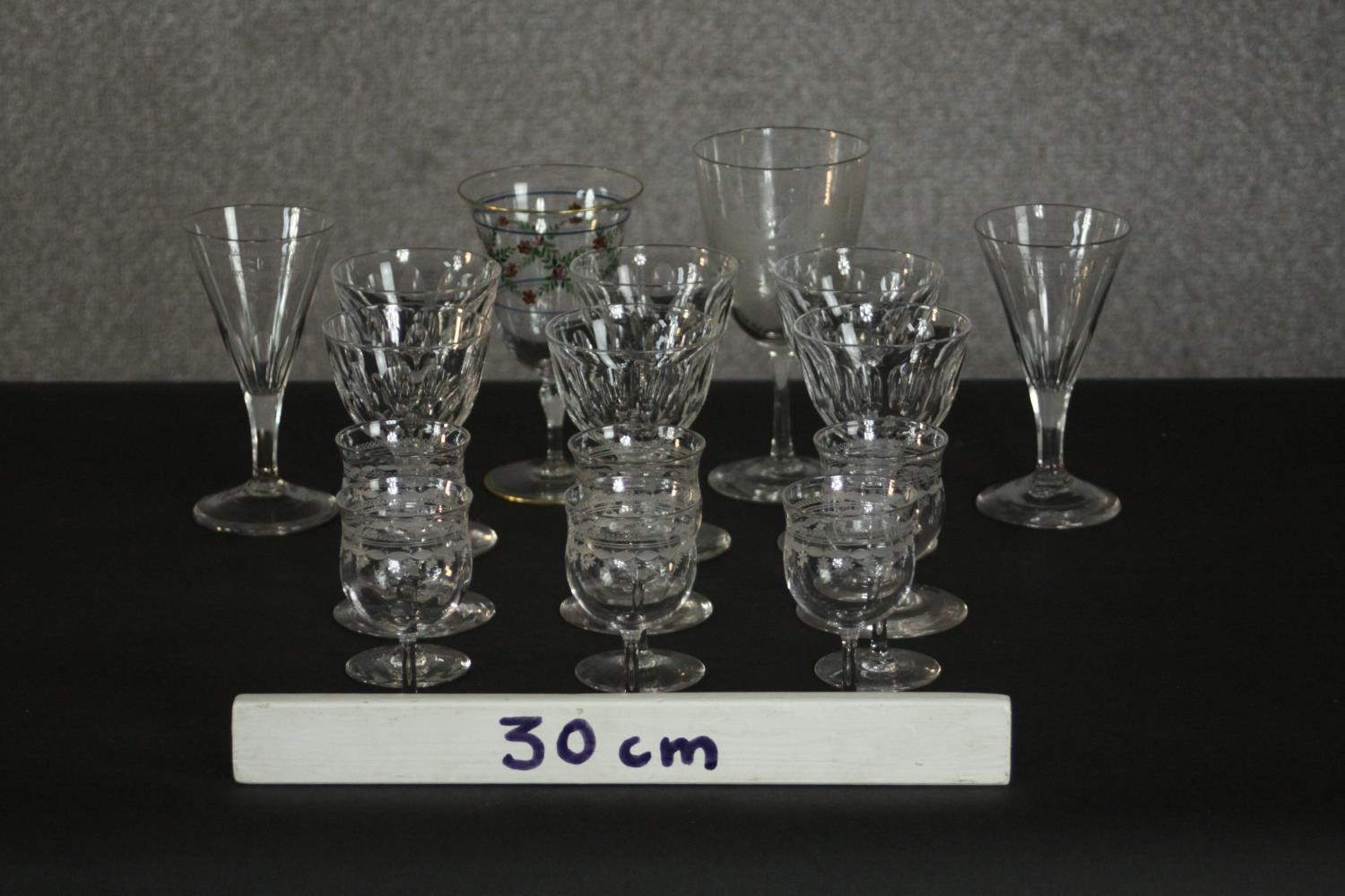 A collection of 19th and 20th century drinking glasses, including a set of six petal faceted - Image 9 of 9