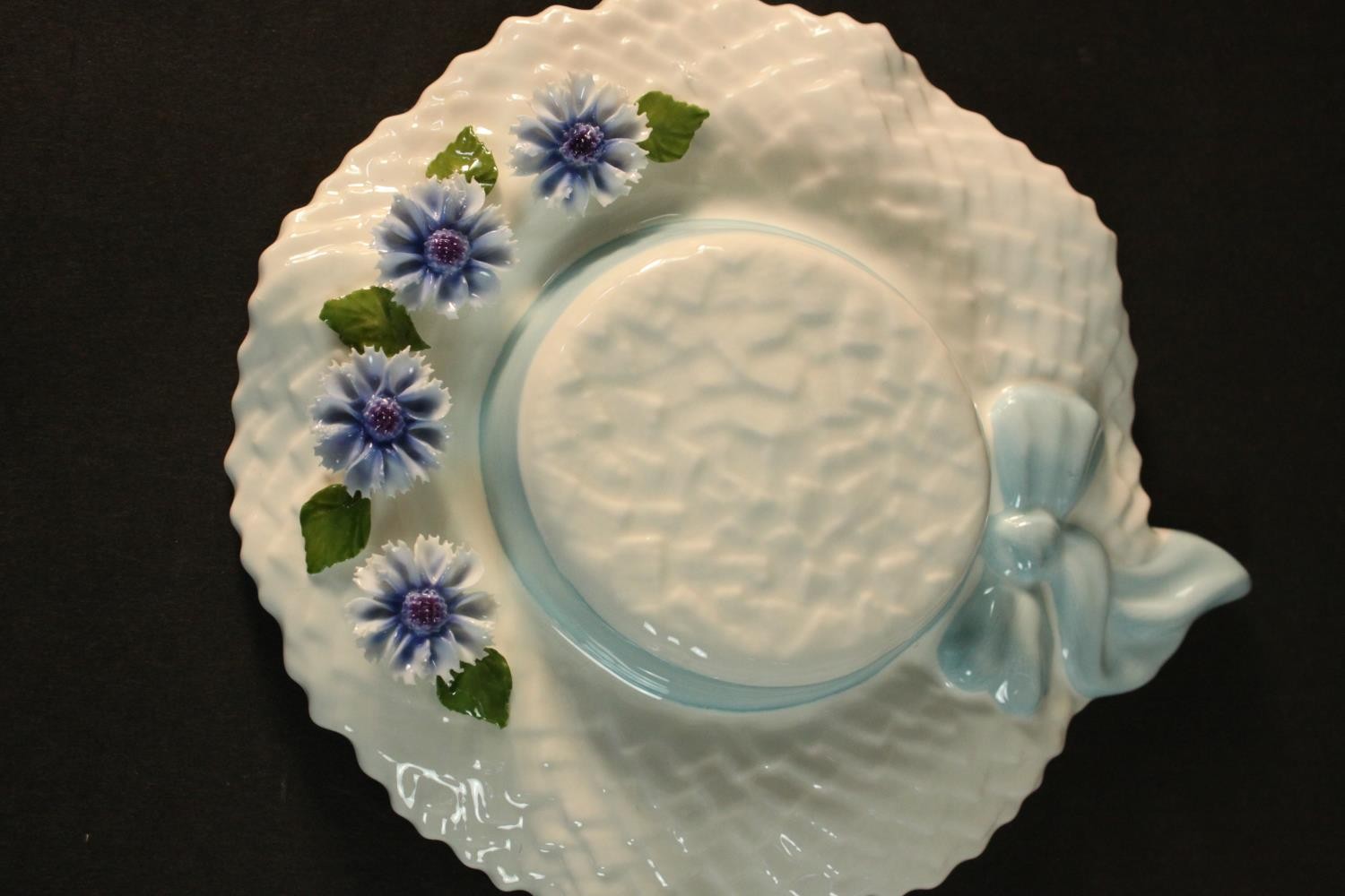 A collection of ceramics and porcelain including, three Aynsley summer hats with relief flower - Image 6 of 13