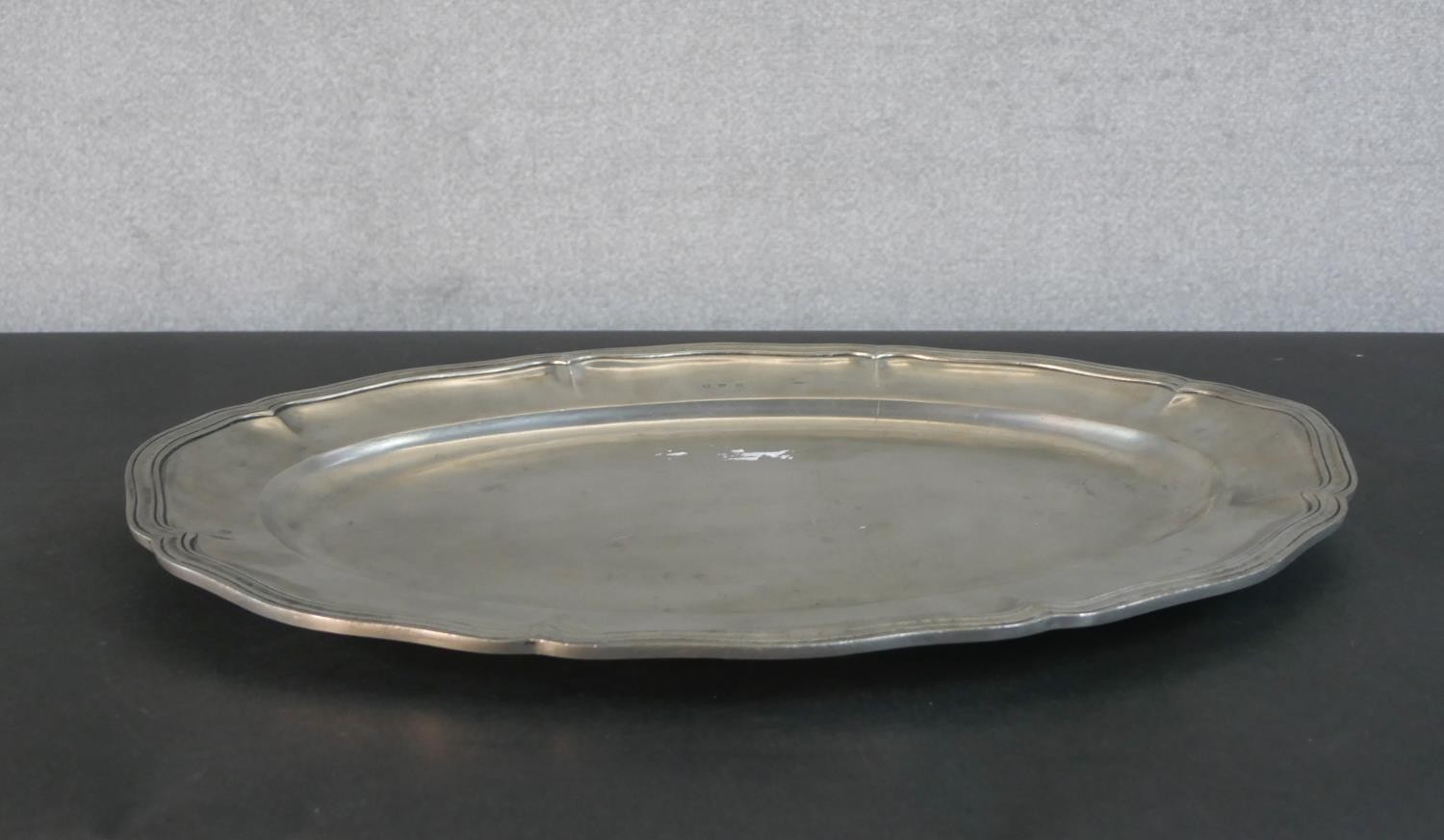 A Ralph Lauren silver plated serving platter with stylised floral design, label verso and - Image 4 of 5