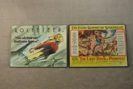 Two vintage film posters: Rocketeer, British quad 1991 Disney, deco-style poster and Last Days of