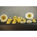 A large collection of 1972 Midwinter Stonehenge Flowersong pattern ceramics by Jessie, including