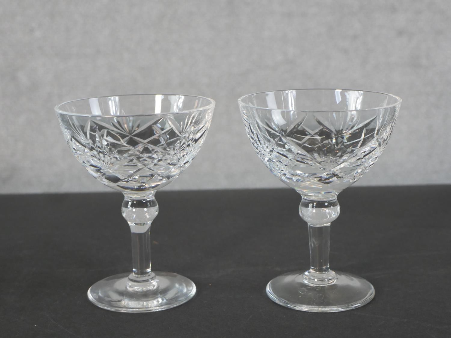 A collection of cut glass and crystal, including a set of five Webb Crystal dessert sets (bowl, - Image 8 of 11