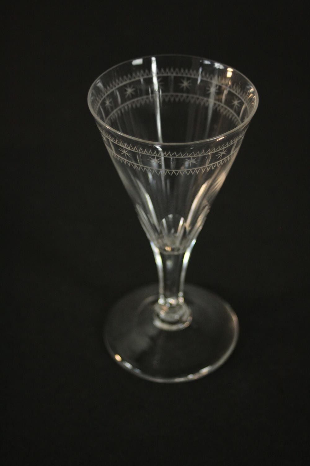 A collection of 19th and 20th century drinking glasses, including a set of six petal faceted - Image 4 of 9