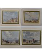 Will Nickless (1902 - 1977), a set of four framed oils on board, beach scenes intricately