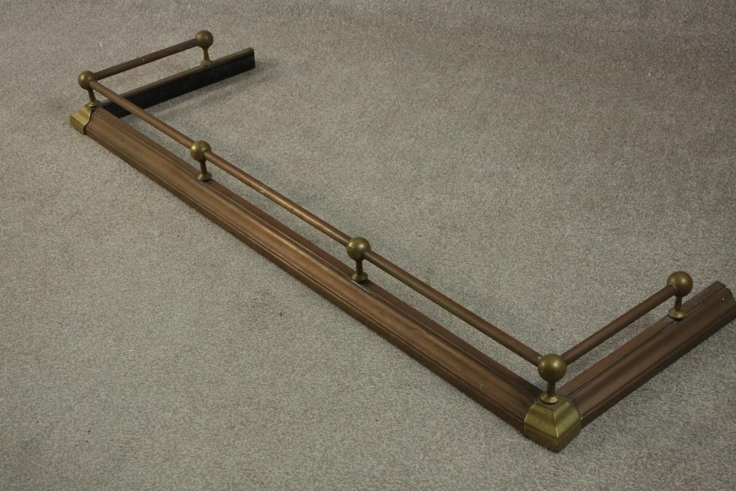 A Victorian copper fender, with brass corners and balls. L.150 D.47cm. - Image 6 of 6