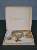 A vintage Ciner gold plated and Swarovski crystal articulated bracelet and matching collar necklace,