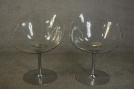 Philippe Starck for Kartell, two Eros chairs, clear polycarbonate.