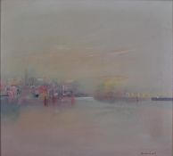 Anthony Krikhaar (b. 1940), Thames at Battersea, London', oil on canvas. signed and titled verso.