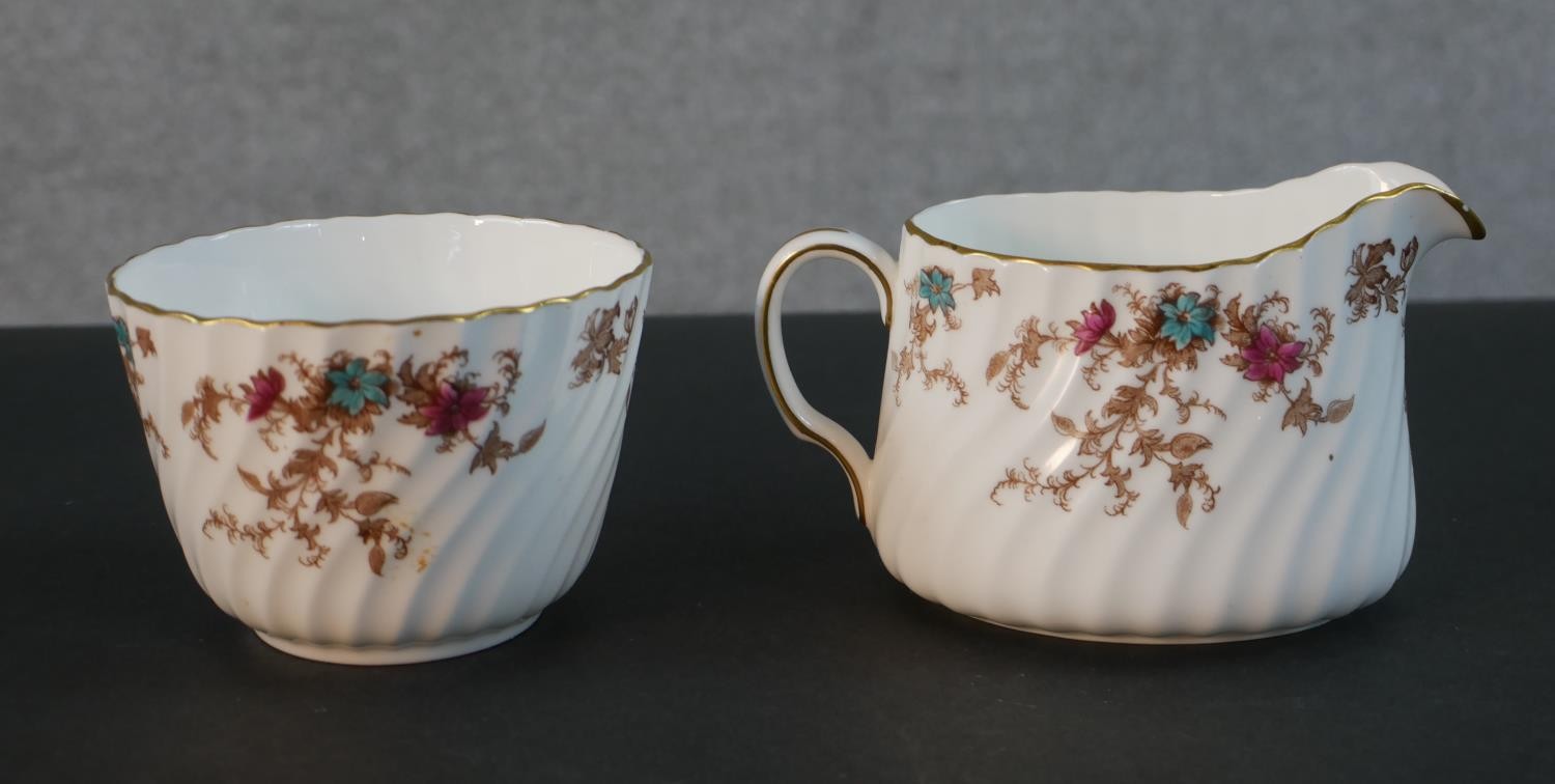 A Minton hand painted 'Ancestral' pattern five person part tea set service and five Minton Marlow - Image 3 of 10