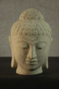 A carved hardstone Buddha head. H.19 W.17 D.21cm.