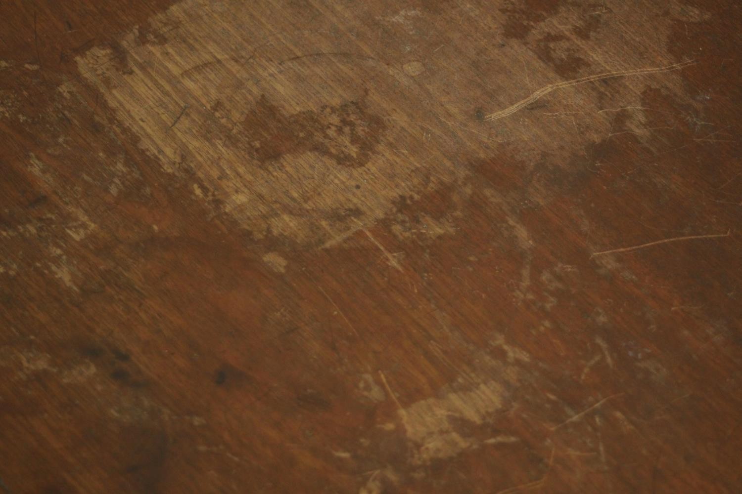 A Victorian ecclesiastical mahogany occasional table, with a circular top supported by carved - Image 6 of 6