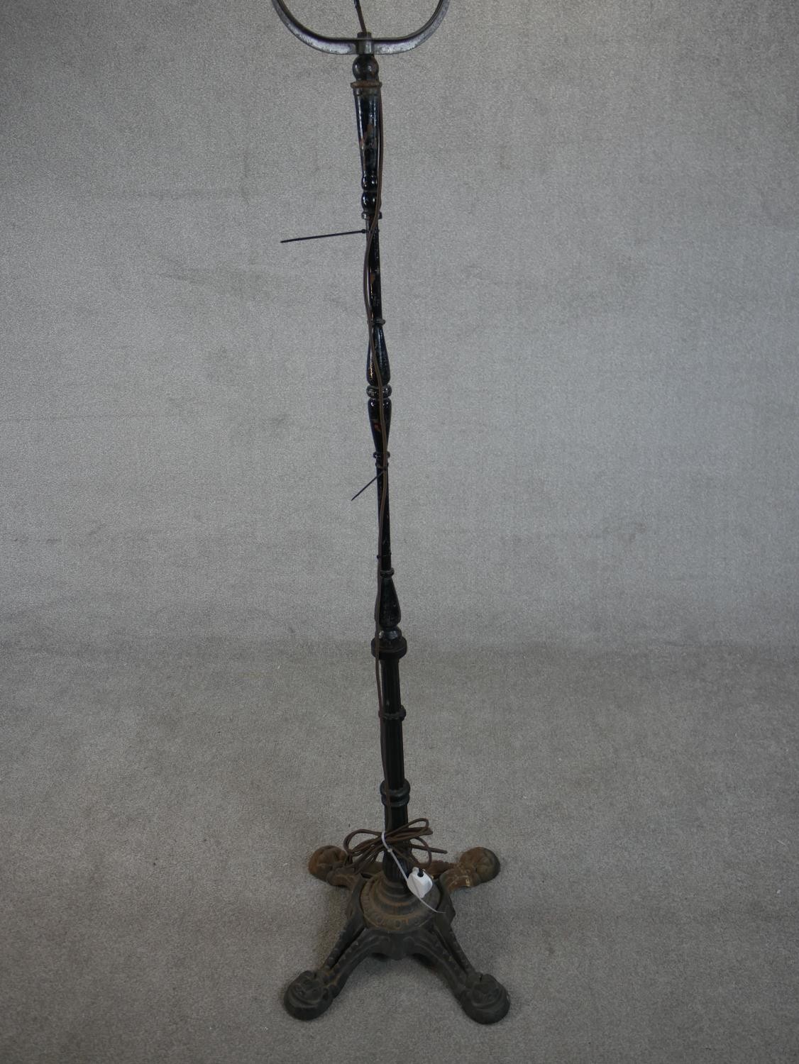 A Strand Electric theatre spotlight, on a cast iron stand. H.190 W.41 D.41cm - Image 6 of 6